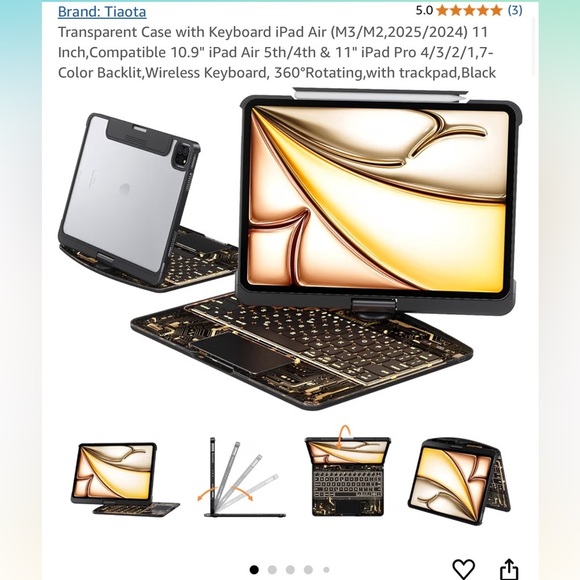 Transparent Case Keyboard iPad Air 11 Inch and 10.9”  NEW - Picture 1 of 10